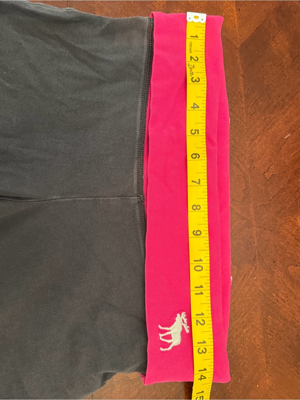 Abercrombie & Fitch Y2K Vintage Bright Pink Fold-Over Waistband Gray Yoga Pants - Picture 5 of 6
